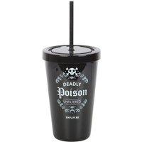 KDMD Deadly Poison Plastic Tumbler with Straw in Black