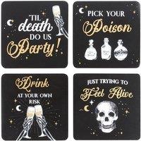KDMD Til Death Do Us Party Coaster Set in Black