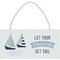KDMD Set Sail Hanging Sign in Cream