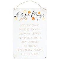 KDMD Autumn Magic Metal Hanging Sign in White