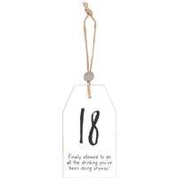 KDMD 18 Milestone Birthday Hanging Sentiment Sign in White