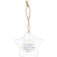 KDMD Brother Hanging Star Sentiment Sign in White