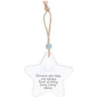 KDMD Uncle Hanging Star Sentiment Sign in White
