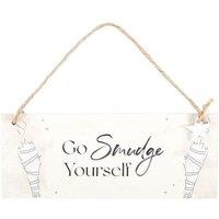 KDMD Go Smudge Yourself Hanging Sign in Cream