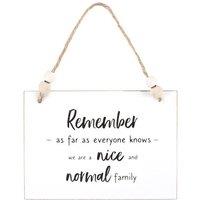 KDMD Nice & Normal Family Hanging Sign in White