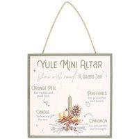 KDMD 20cm Yule Altar MDF Hanging Sign in Cream
