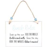 KDMD Beach Rules Hanging Sign in White