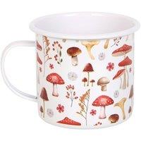 KDMD All Over Mushroom Print Enamel Mug in Cream