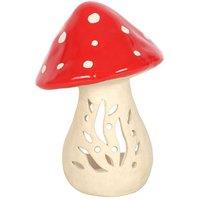 KDMD Ceramic Mushroom Tealight Candle Holder in Cream