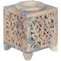 KDMD Moroccan Arch Cutout Soapstone Oil Burner in Brown