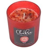 KDMD Root Chakra Strawberry Crystal Chip Candle in Red