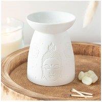 KDMD White Ceramic Buddha Face Oil Burner