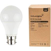 ValueLights B22 Pack of 4 6W Standard Warm White LED Bulbs