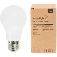 ValueLights E27 Pack of 5 6W Standard Cool White LED Bulbs