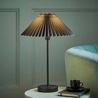 ValueLights Akira Pleated Shade Table Lamp with LED Bulb in Black