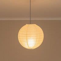 ValueLights Isla White Paper Globe Ball Dome Easy Fit Ceiling Lamp Shade with LED Bulb | Size: 16 inches