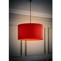 ValueLights Reni Rust Red Fabric Easy Fit Drum Ceiling Lamp Shade with LED Bulb in Burnt Orange | Size: Small