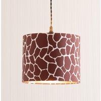ValueLights Oasis Giraffe Print Fabric with Metallic Gold Inner Drum Lamp Shade & LED Bulb