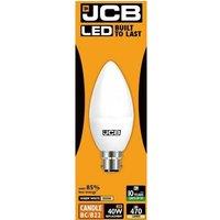 JCB LED Candle 470lm Opal 6w Light Bulb B22 2700k in White