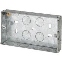 Dencon 2 Gang Metal Back Box To BS4662 in Silver