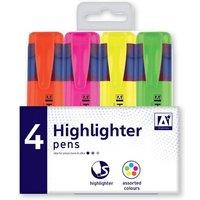 A Star Highlighters (Pack Of 4) in Orange