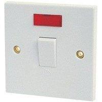 Dencon 20A Double Pole Flush Switch in White