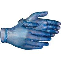 Aurelia Delight Blue PD Blue Powdered Vinyl Gloves (Pack Of 100) | Size: Medium