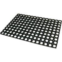 JVL Rondo Rubber Ring Door Mat in Black | Size: 40 x 60 cm