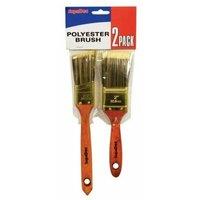 SupaDec Polyester Brush Set (2 Pack) in Dark Brown