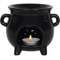 Something Different Shiny Black Cauldron Oil Burner
