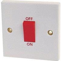 Dencon 45A Double Pole Switch to BS3676 in White