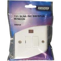Dencon Slimline 13A Spur With Neon in White