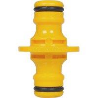 Hozelock Double Male Connector in Yellow