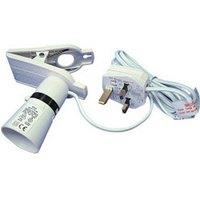 Dencon Clip-On Lamp Adaptor With Flex & Plug (UK Plug) in White