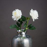Hill Interiors Garden Rose Artificial Flower in White