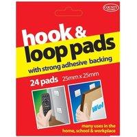 County Stationery Hook & Loop Pads (Pack of 24) in White