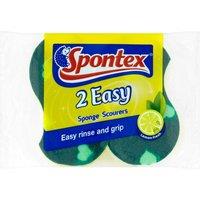 Spontex Easy Sponge Scourers Pack of 2 in Green