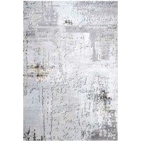 Kukoon Grey Gold Metallic Distressed Abstract Rug in Metallic Gold | Size: 80 cm x 150 cm