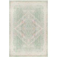 Kukoon Pastel Green Distressed Persian Medallion Non Slip Washable Low Pile Rug in Light Green | Size: 60 cm x 110 cm