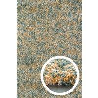 Kukoon Super Soft Mottled Tonal Teal Blue & Ochre Shaggy Living Room Area Rugs | Size: 80 cm x 150 cm
