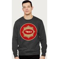 BSA Motorcycle Red Sun Flare Logo Sweatshirt in Dark Grey | Size: 2XL
