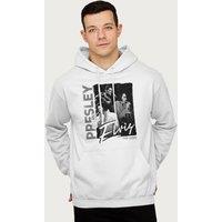 Elvisly Yours Retro Elvis The King Montage Hooded Sweatshirt in White | Size: 2XL