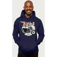 BSA Motorcycles Est 1919 Golden Flash Hooded Sweatshirt in Navy | Size: 2XL