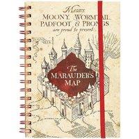 Harry Potter Marauders Map A5 Wirebound Notebook in Beige