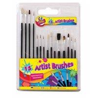 ArtBox Paint Brush Set (Pack of 15) in Black
