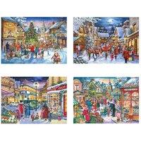 The House Of Puzzles Christmas Shopping Jigsaw Set - 4 x 500 Piece Jigsaw Puzzle Multi Pack