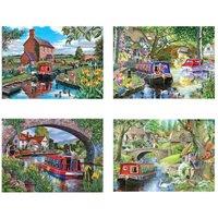 The House Of Puzzles Cruising The Canals Jigsaw Set - 4 x 500 Piece Jigsaw Puzzle Multi Pack