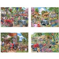 The House Of Puzzles Farmer's Friends Jigsaw Set - 4 x BIG 250 Piece Jigsaw Puzzle Multi Pack