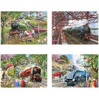 The House Of Puzzles Steaming Along Jigsaw Puzzle Set - 4 x 500 Piece Jigsaw Puzzle Multi Pack