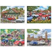The House Of Puzzles Nice Day For A Drive Jigsaw Set - 4 x 500 Piece Jigsaw Puzzle Multi Pack